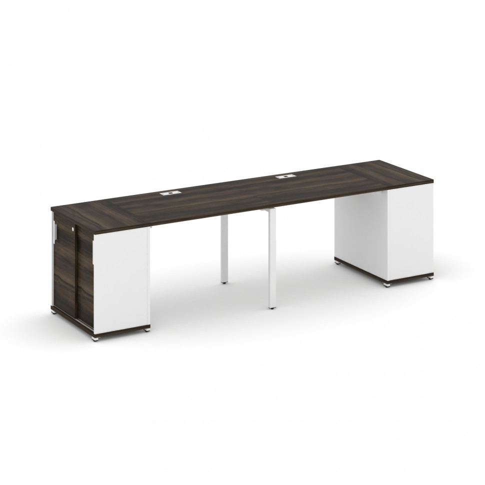 Concept Рабочая станция с опорными шкафом-купе CN.ORS-233 W Дуб Мали/Белый Бриллиант/Металл Белый 28