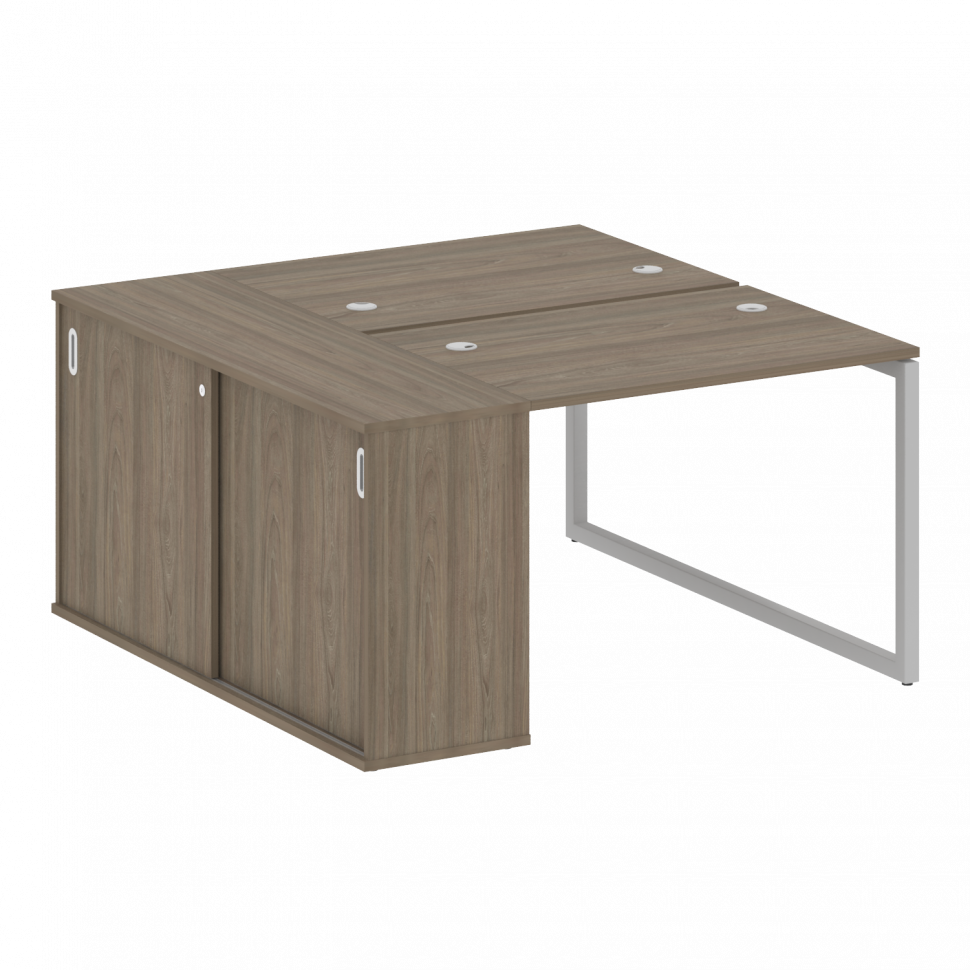 Metal System Quattro Рабочая станция с шкафом-купе на О-образном м/к 40БО.РС-СШК-1.1 Т Вяз Благородн