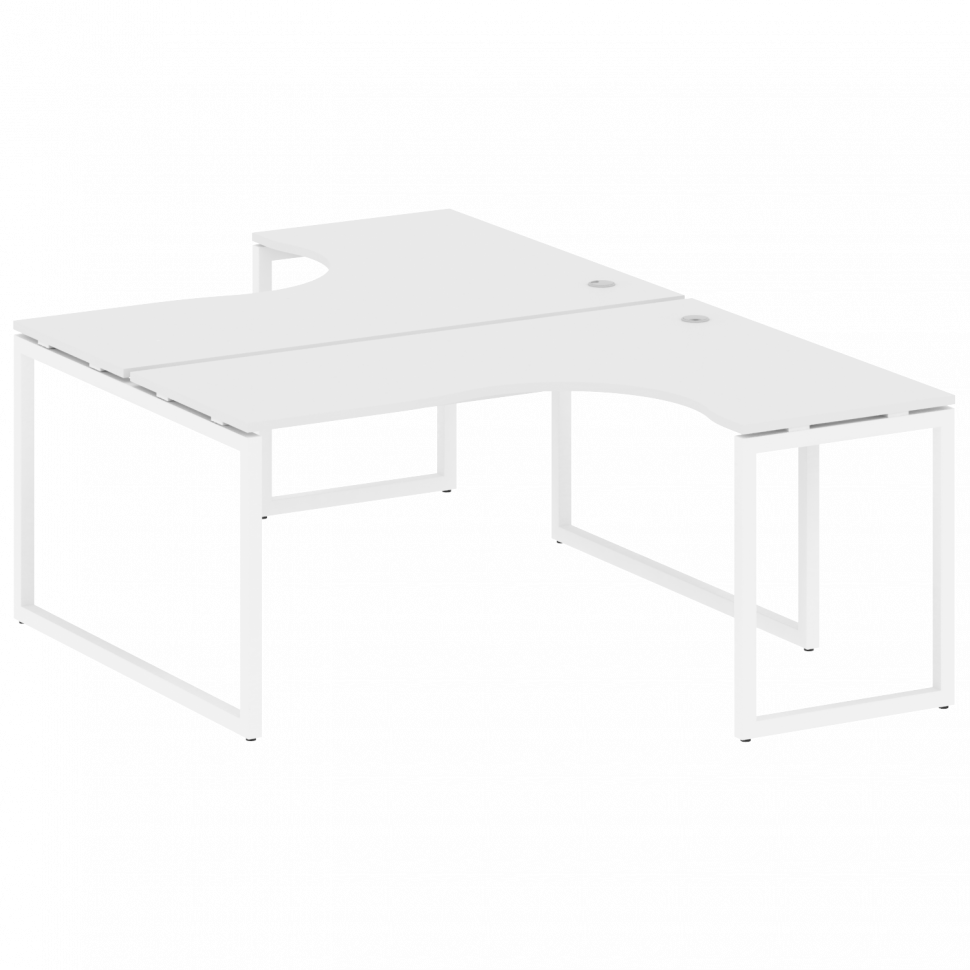 Metal System Quattro Рабочая станция криволинейная на О-образном м/к 40БО.РАС-СА-2.4 Белый/Металл Бе