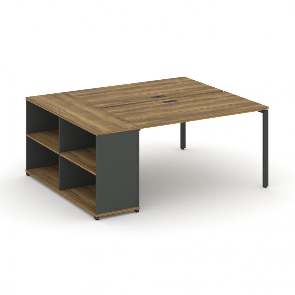 Concept Рабочая станция с опорным стеллажом CN.DRS-202 Сандал Янтарный/Антрацит/Металл Антрацит 1600