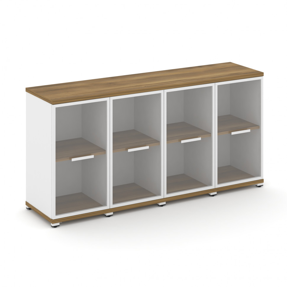 Concept Шкаф 4 узкие секции, 2 ниши CN.STU-243 RPW W Сандал Янтарный/Белый Бриллиант/Металл Белый/Пр