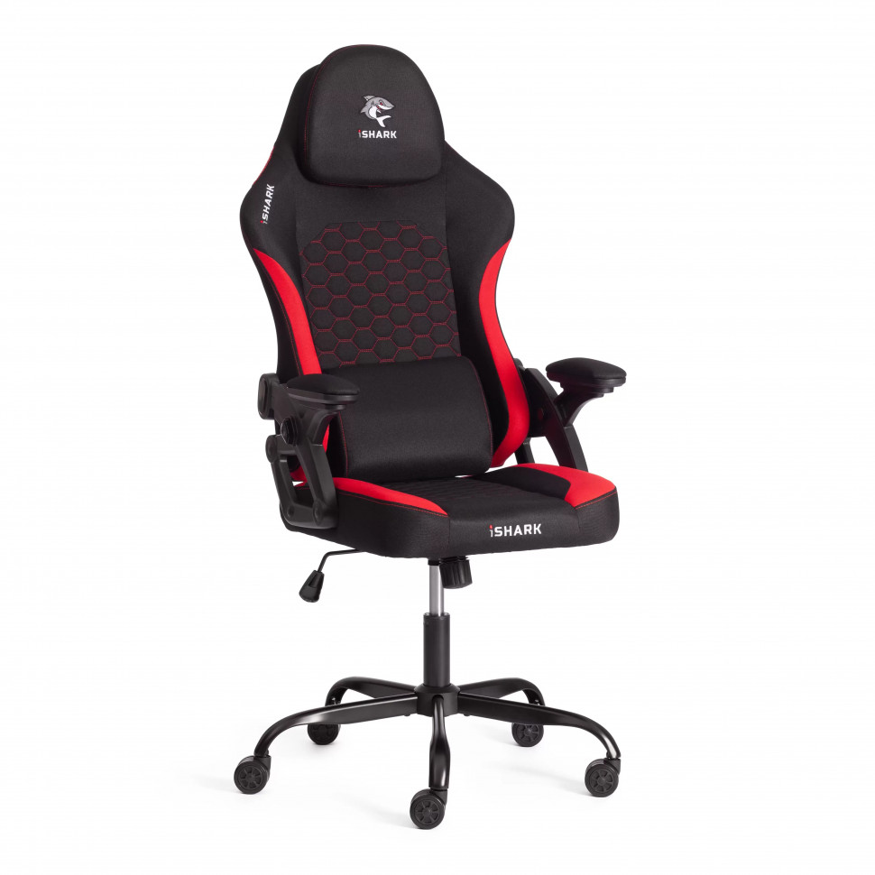 Кресло iShark ткань, черный / красный, 70х70х133 см