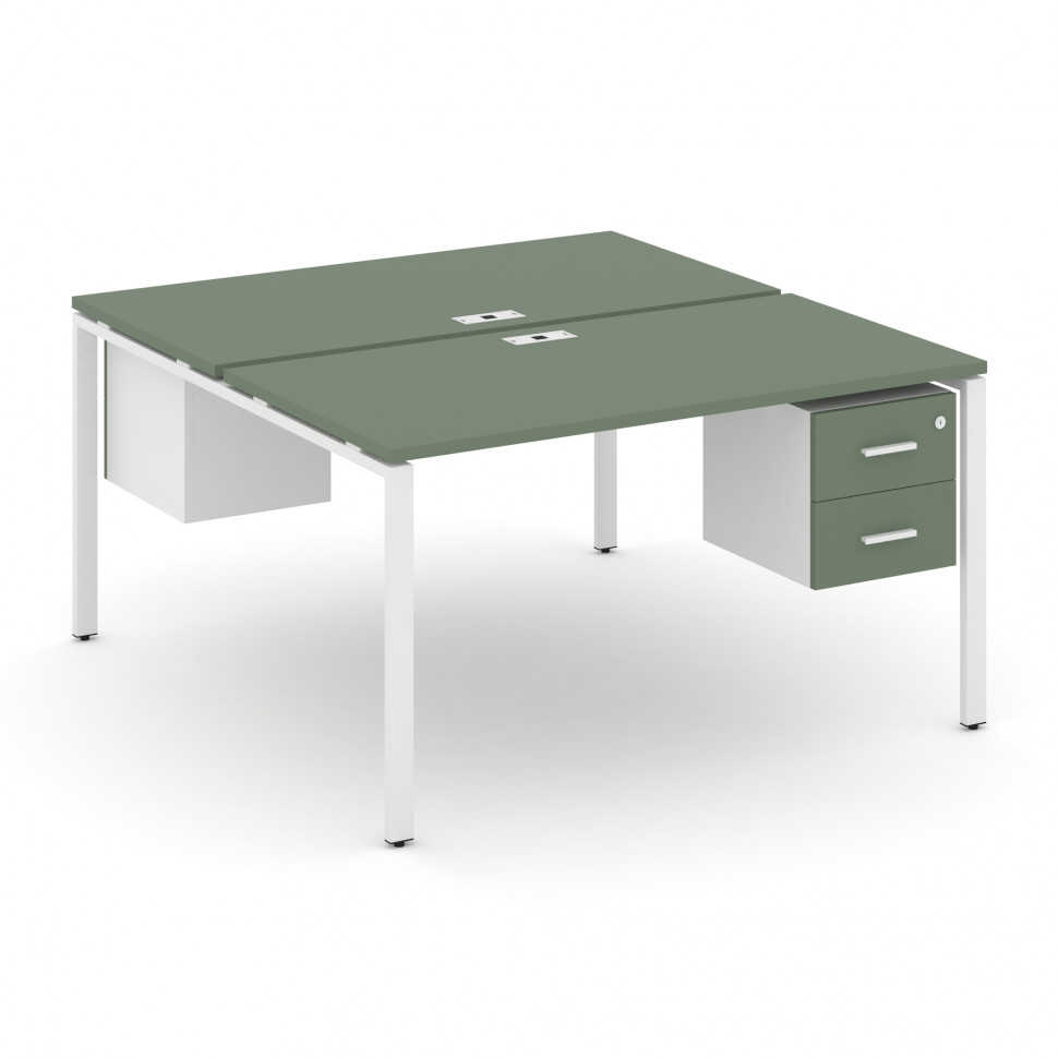 Concept Рабочая станция 2 сторонняя с подвесными тумбами на 2 места CN.DRS-114 W Кобо/Белый Бриллиан Concept Рабочая станция 2 сторонняя с подвесными тумбами на 2 места CN.DRS-114 W Кобо/Белый Бриллиан