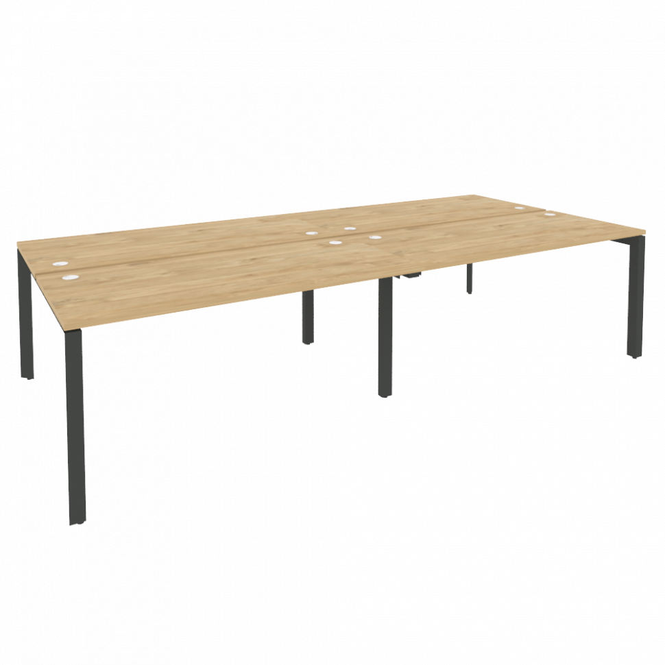Onix Рабочая станция на П-образном м/к O.MP-D.RS-4.4.7 Тиквуд Светлый/Металл Антрацит 3160*1475*750