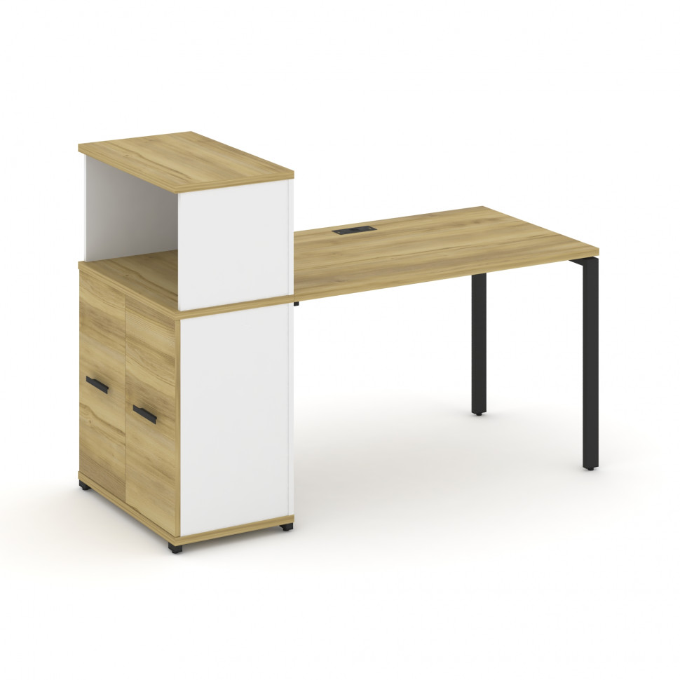 Concept Стол рабочий с опорным распаш. шкафом с надставкой низ. CN.SP-226 B Дуб Винченцо/Белый Брилл Concept Стол рабочий с опорным распаш. шкафом с надставкой низ. CN.SP-226 B Дуб Винченцо/Белый Брилл