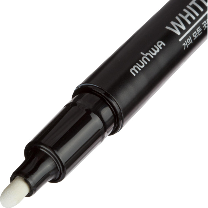 Маркер перманентный MunHwa белый, пулевидный, 2-4мм