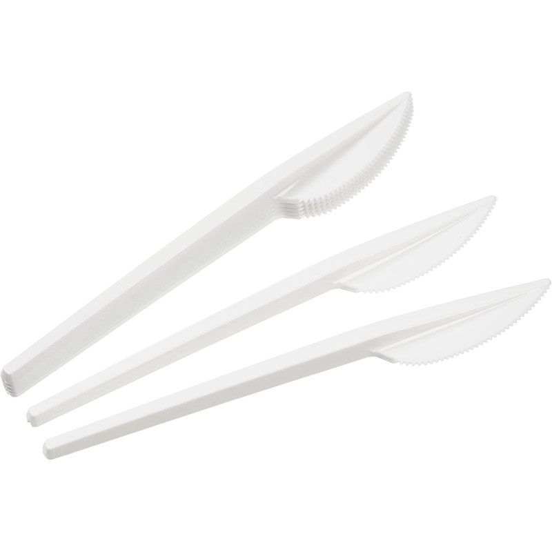 Нож одноразовый 165мм, белый, КОМУС ПС 100шт/уп