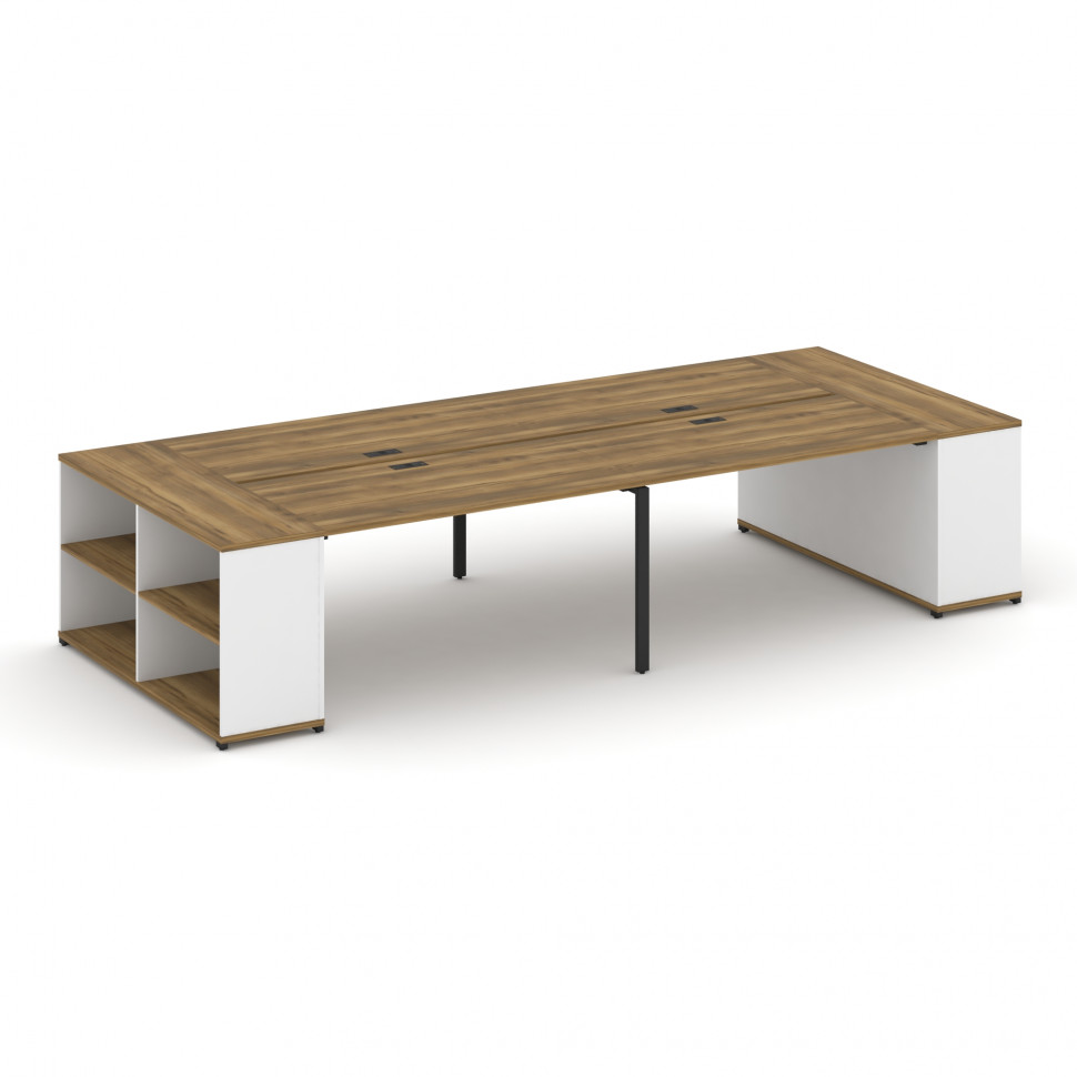 Concept Рабочая станция с опорными стеллажами CN.DRS-247 Сандал Янтарный/Белый Бриллиант/Металл Черн Concept Рабочая станция с опорными стеллажами CN.DRS-247 Сандал Янтарный/Белый Бриллиант/Металл Черн