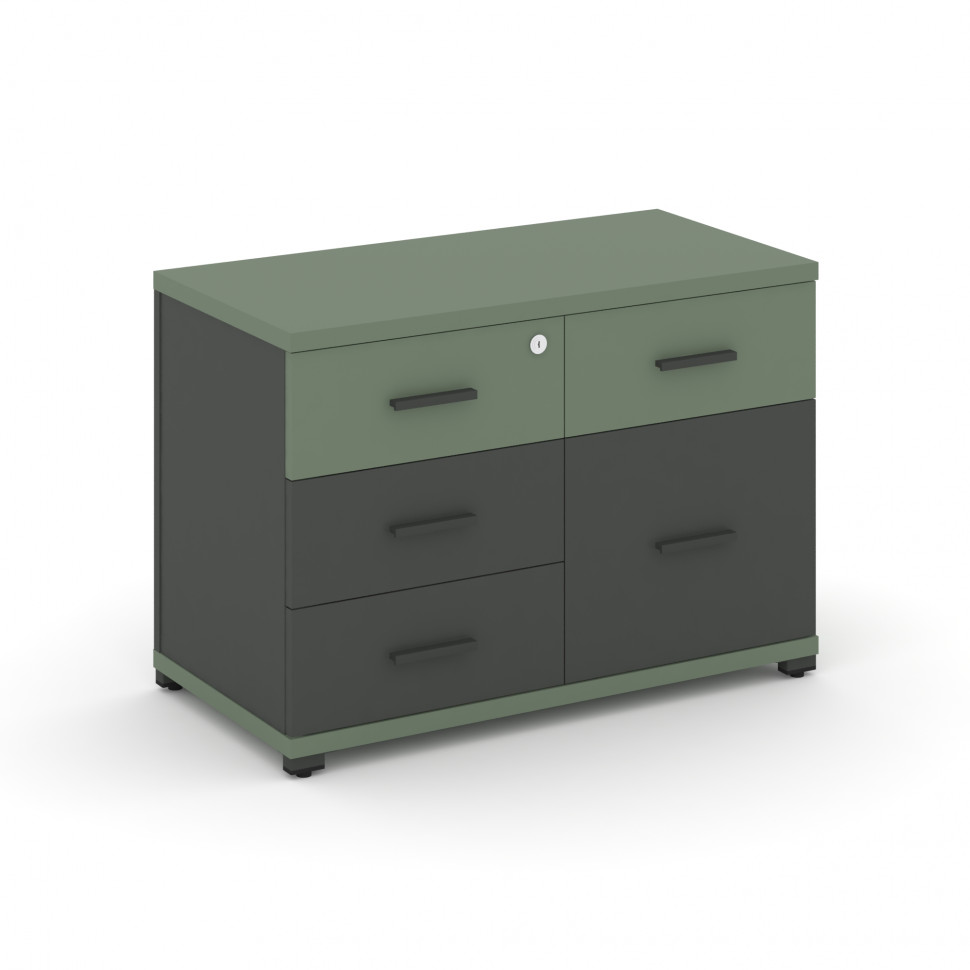 Concept Тумба приставная широкая 4 ящ.+1 распаш. фасад CN.TSP-010 A Кобо/Антрацит/Металл Антрацит 83 Concept Тумба приставная широкая 4 ящ.+1 распаш. фасад CN.TSP-010 A Кобо/Антрацит/Металл Антрацит 83