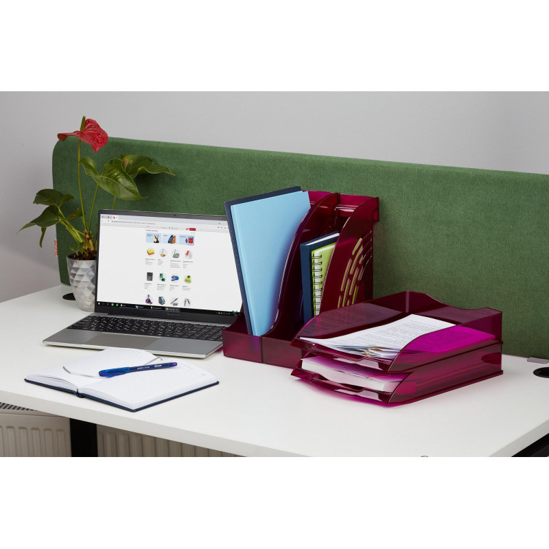 Лоток горизонтальный ATTACHE Яркий Офис 340х250х60 тонированный розовый