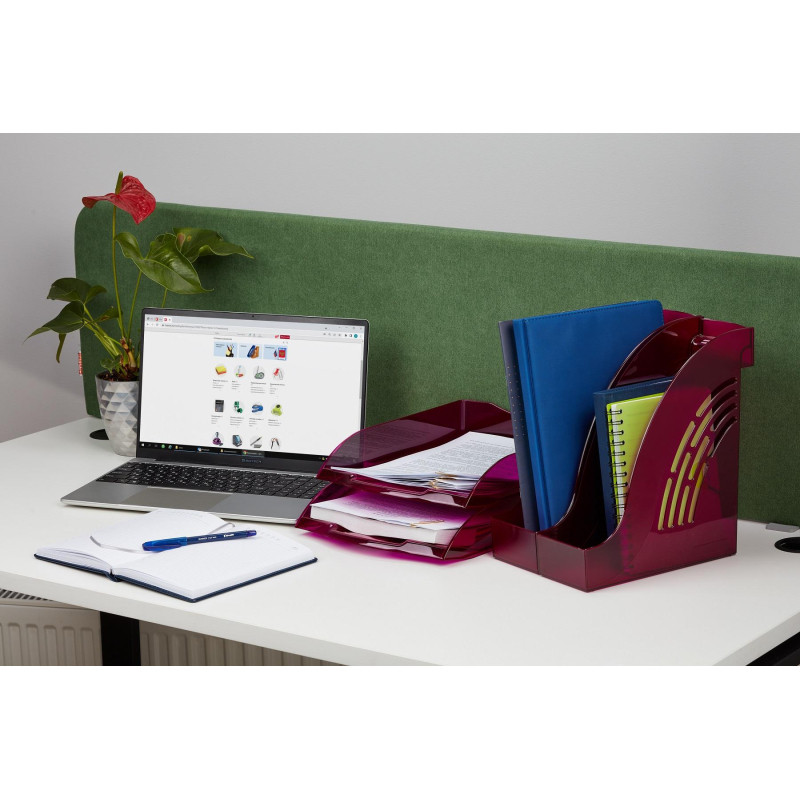 Лоток горизонтальный ATTACHE Яркий Офис 340х250х60 тонированный розовый