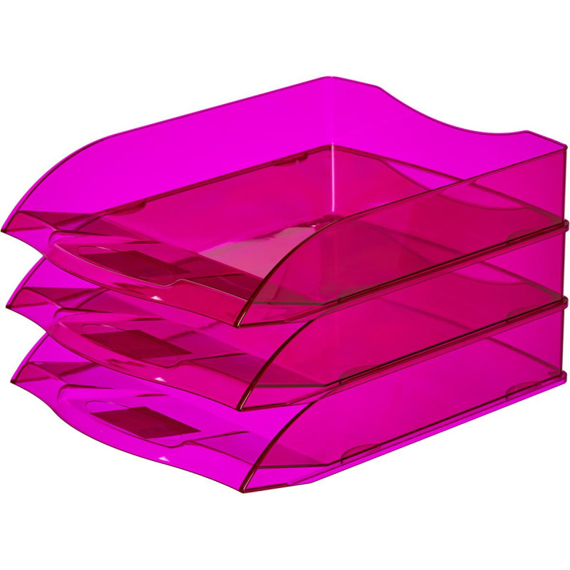 Лоток горизонтальный ATTACHE Яркий Офис 340х250х60 тонированный розовый