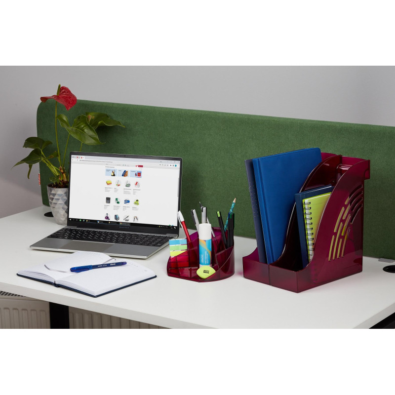 Лоток горизонтальный ATTACHE Яркий Офис 340х250х60 тонированный розовый