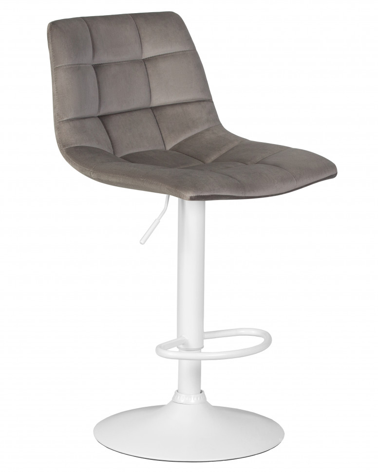 Стул барный DOBRIN TAILOR WHITE, серый велюр (MJ9-75)