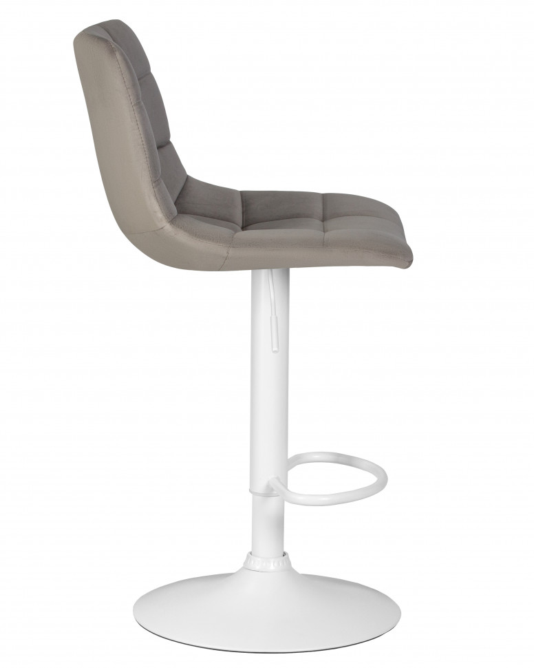 Стул барный DOBRIN TAILOR WHITE, серый велюр (MJ9-75)