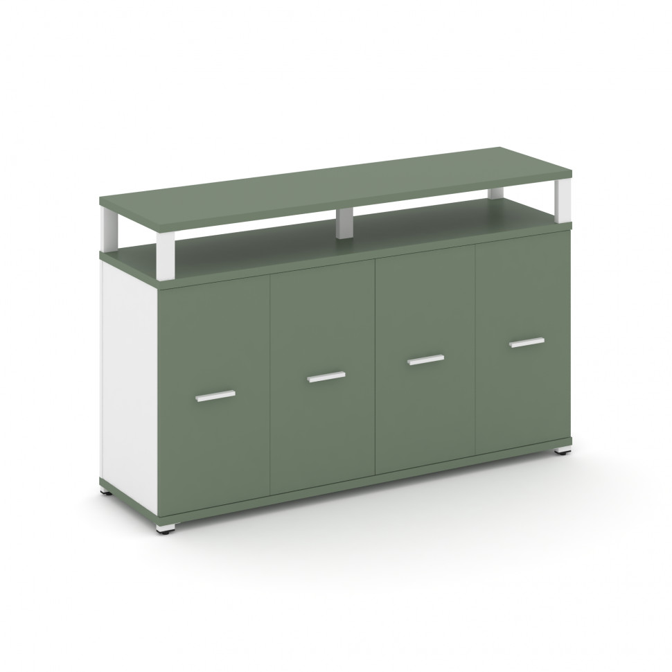 Concept Распаш. шкаф опорный/приставной с верх. горизонтом  CN.SOPR-006 W Кобо/Белый Бриллиант/Метал