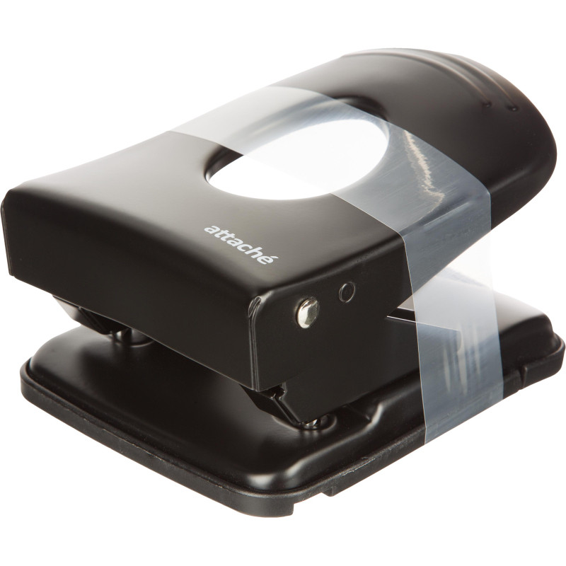 Дырокол металлический Attache Economy до 40 листов, с линейкой, цвет черный