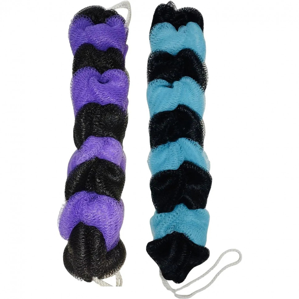 Мочалка для тела Косичка нейлон 80гр 9зв 8128 в ассортименте