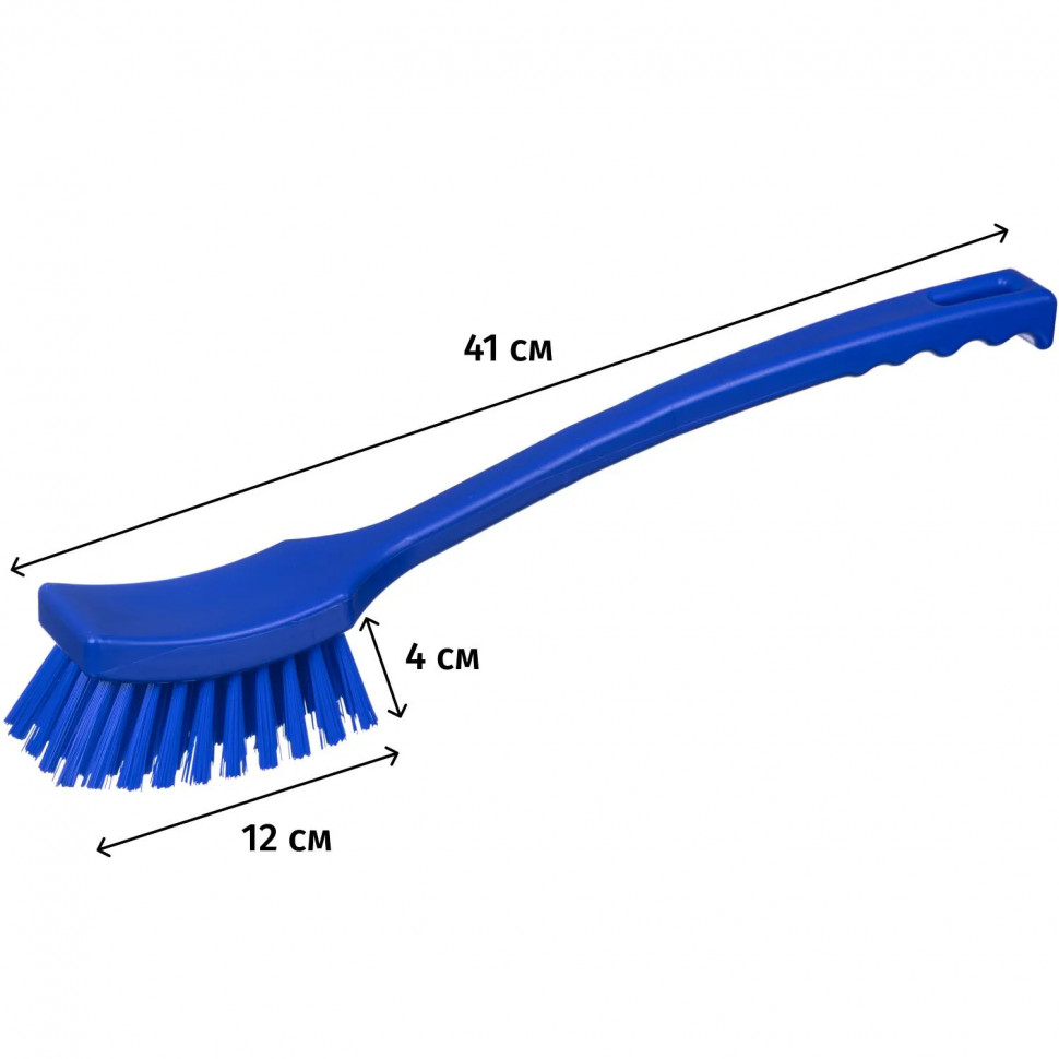 Щетка ручная FBK с длинной ручкой 410х45мм жесткая синяя 10215-2
