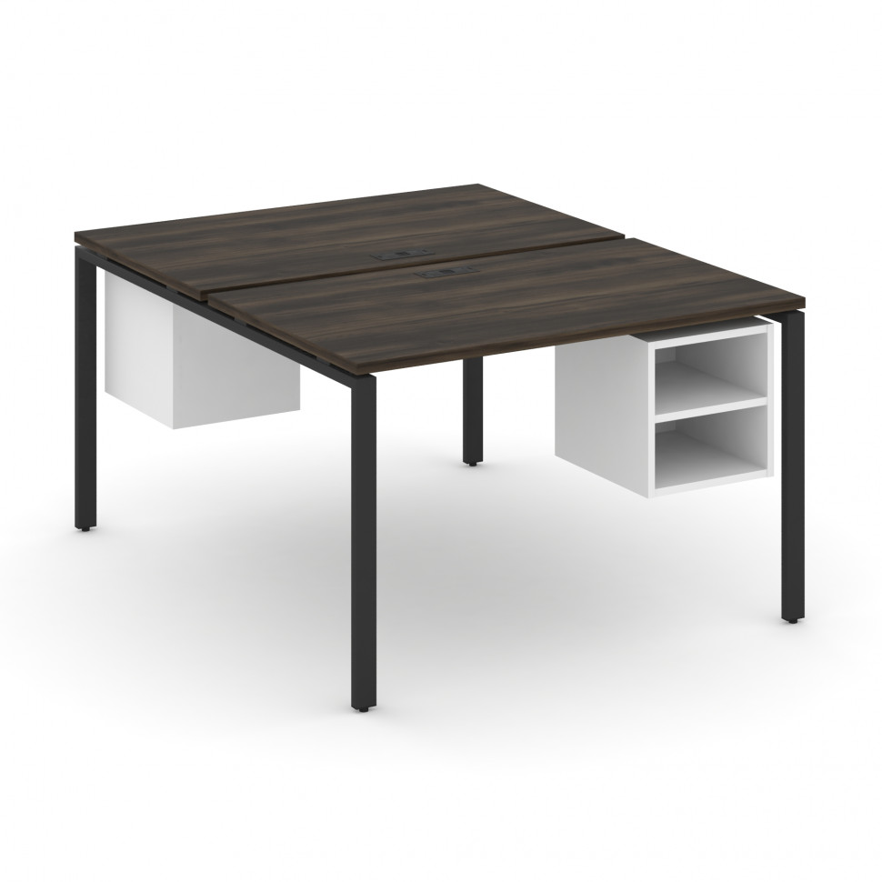 Concept Рабочая станция 2 сторонняя с подвесными тумбами на 2 места CN.DRS-106 Дуб Мали/Белый Брилли