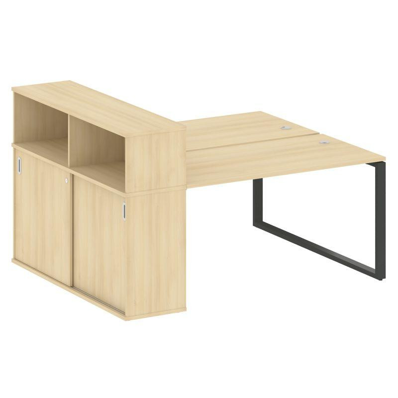 Metal System Рабочая станция с шкафом-купе на О-образном м/к БО.РС-СШК-2.3 Т Акация Лорка/Металл Ант