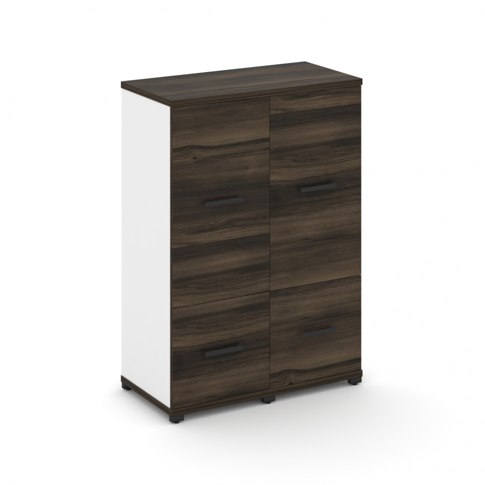 Concept Шкаф 2 узкие секции, 3 ниши CN.STU-322 B Дуб Мали/Белый Бриллиант/Металл Черный 836*420*1186