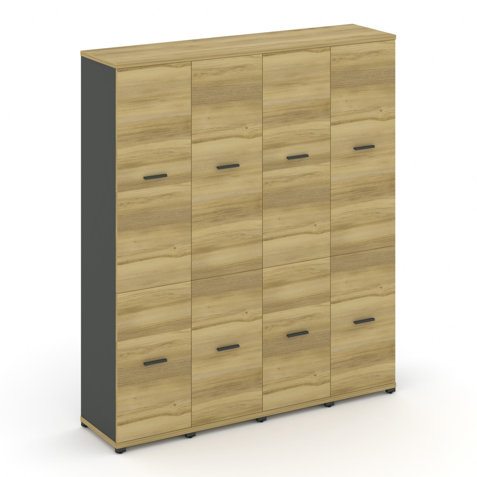 Concept Шкаф 4 узкие секции, 5 ниш CN.STU-542 A Дуб Винченцо/Антрацит/Металл Антрацит 1668*420*1922