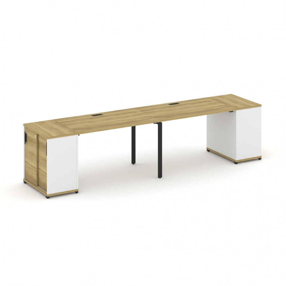 Concept Рабочая станция с опорными шкафом-купе CN.ORS-234 B Дуб Винченцо/Белый Бриллиант/Металл Черн