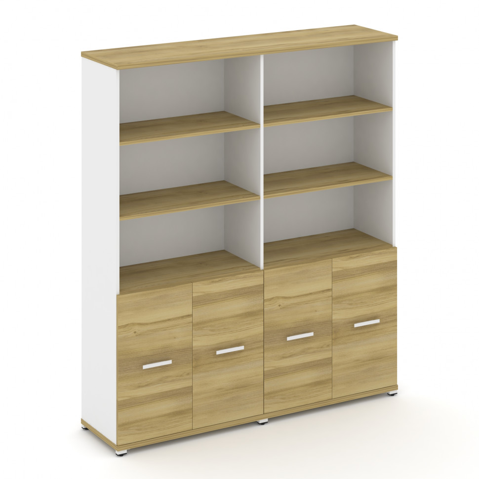 Concept Шкаф 2 широкие секции, 5 ниш CN.STS-521 W Дуб Винченцо/Белый Бриллиант/Металл Белый 1668*420 Concept Шкаф 2 широкие секции, 5 ниш CN.STS-521 W Дуб Винченцо/Белый Бриллиант/Металл Белый 1668*420