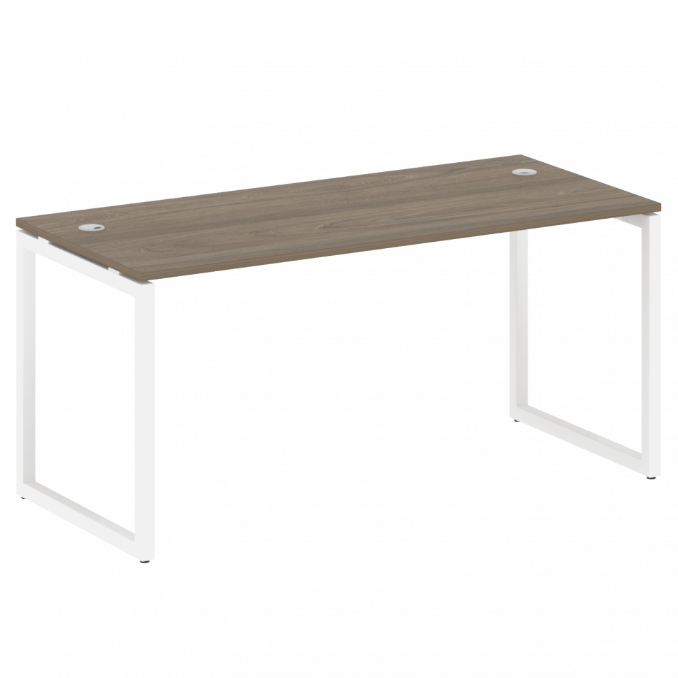 Metal System Quattro Стол письменный на О-образном м/к 40БО.СП-4 Вяз Благородный/Металл Белый 1600*7