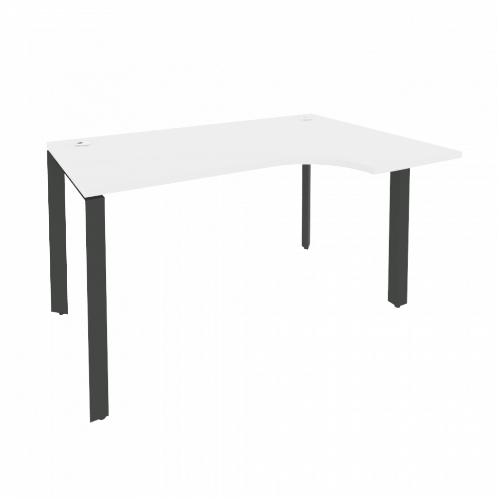 Onix Стол эргономичный правый на П-образном м/к O.MP-SA-2 (R) Белый Бриллиант/Металл Антрацит 1380*9