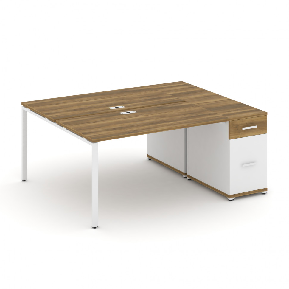 Concept Рабочая станция с 1 опорной тумбой CN.DRS-407 W Сандал Янтарный/Белый Бриллиант/Металл Белый Concept Рабочая станция с 1 опорной тумбой CN.DRS-407 W Сандал Янтарный/Белый Бриллиант/Металл Белый