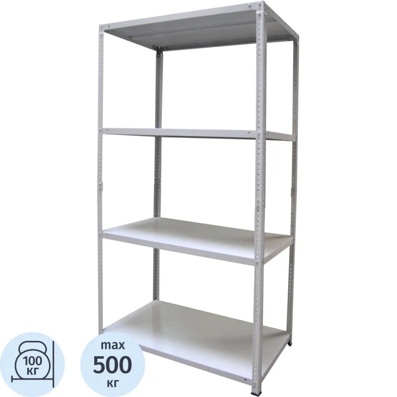 Стеллаж металлический MZ_СТФЛ 1800х700х300 мм,4 полки,разборн.стойка(grey)