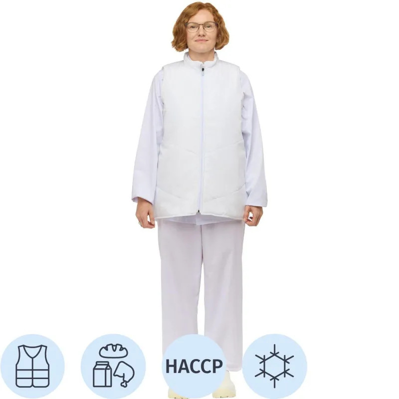 Жилет для пищевого производства у17-ЖЛ ун.(внеш)ХАССП белый (56-58)170-176