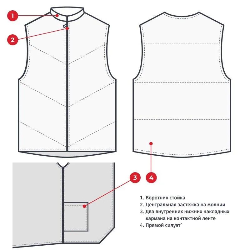 Жилет для пищевого производства у17-ЖЛ ун.(внеш)ХАССП белый (56-58)170-176