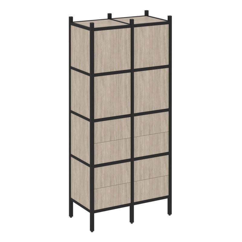 Loft Прямой стеллаж VR.L-04 Дуб Аттик/Металл Черный 862*446*1869 Loft Прямой стеллаж VR.L-04 Дуб Аттик/Металл Черный 862*446*1869