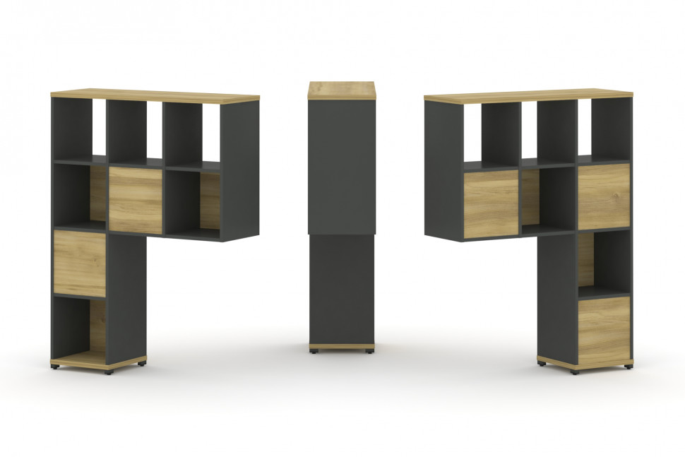 Concept Надставка высокая CN.DNV-003 Дуб Винченцо/Антрацит/Металл Антрацит 1099*350*1486