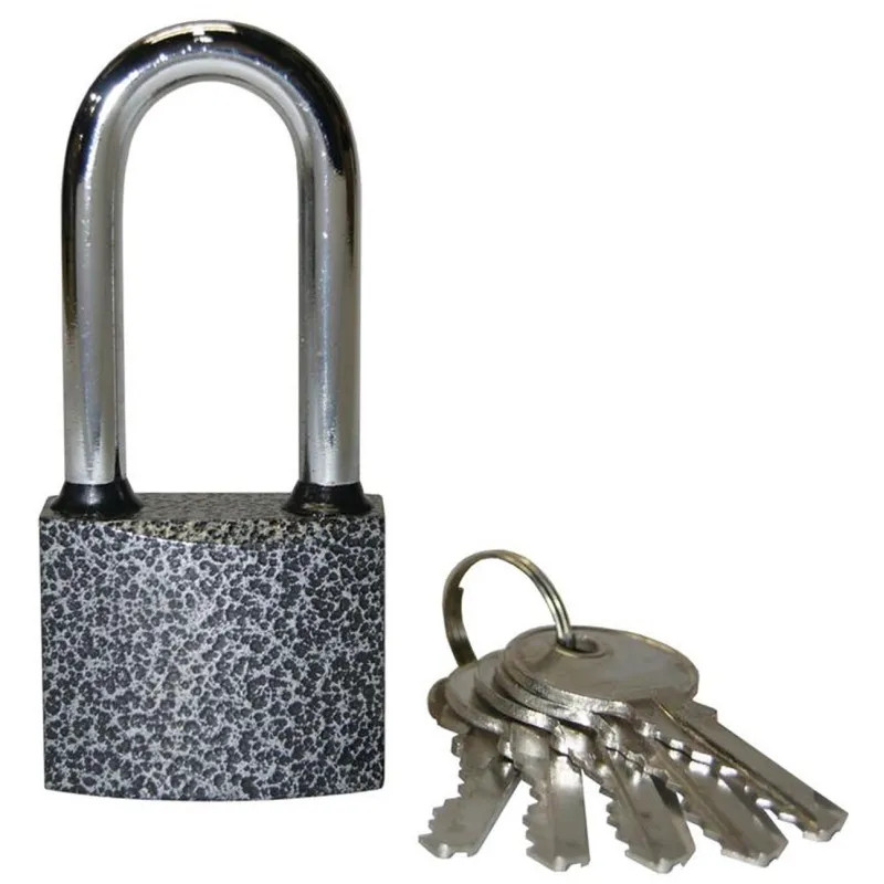 Замок СпецМеб KD_0MX навесной с длинной дужкой 01-50.2 сер/хром