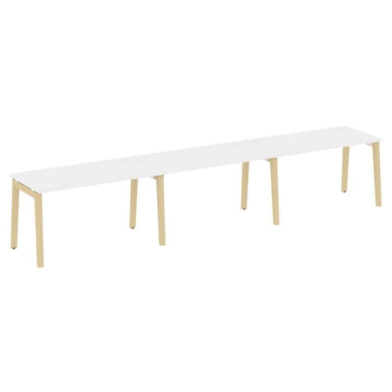 Onix Wood Рабочая станция OW.RS-3.3.7 Белый Бриллиант/Дуб Светлый/Металл Белый 4140*720*750