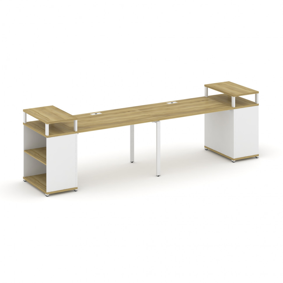 Concept Рабочая станция с опорными стеллажами с верх. горизонтами CN.ORS-206 Дуб Винченцо/Белый Брил