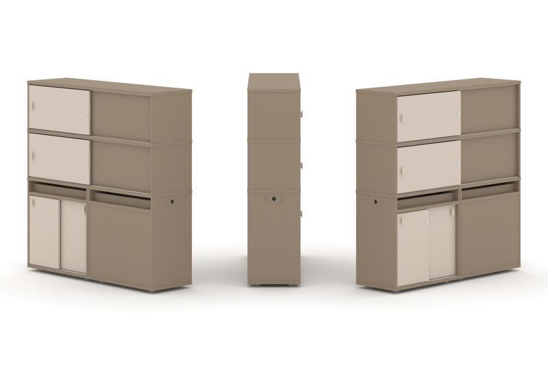 Estetica Набор №27. Тумба двойная+высокая надставка ES.NB.2V-27 Латте/Капучино 1500*410*1520