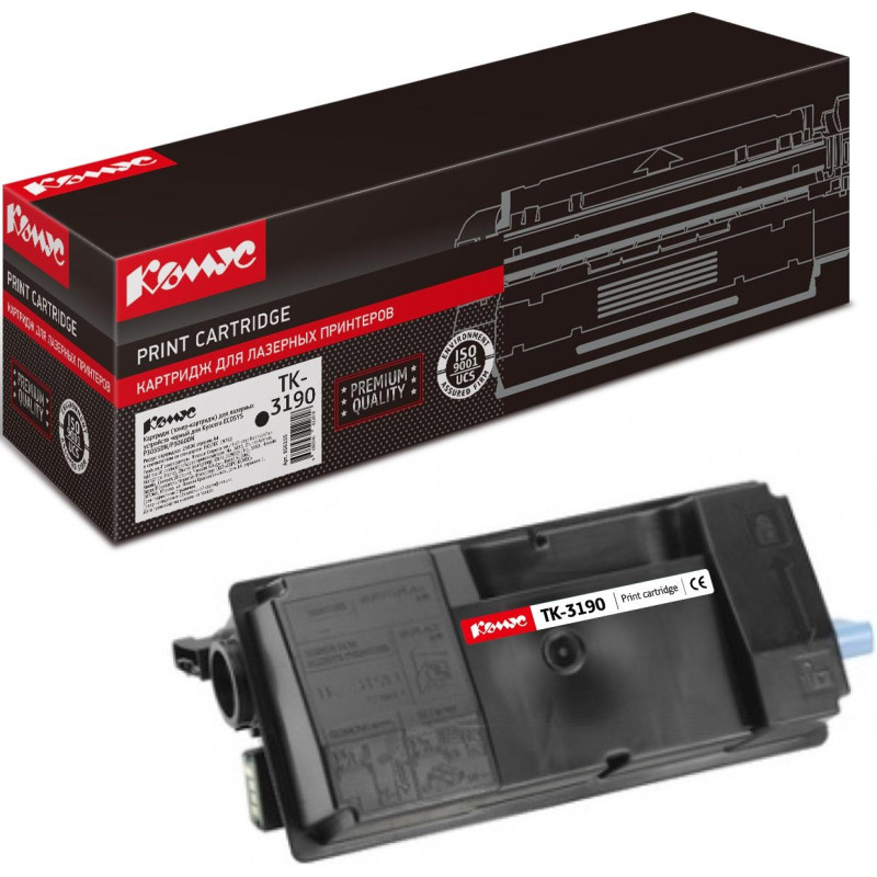 Картридж лазерный Комус TK-3190 чер. для Kyocera Ecosys P3055 (чип)