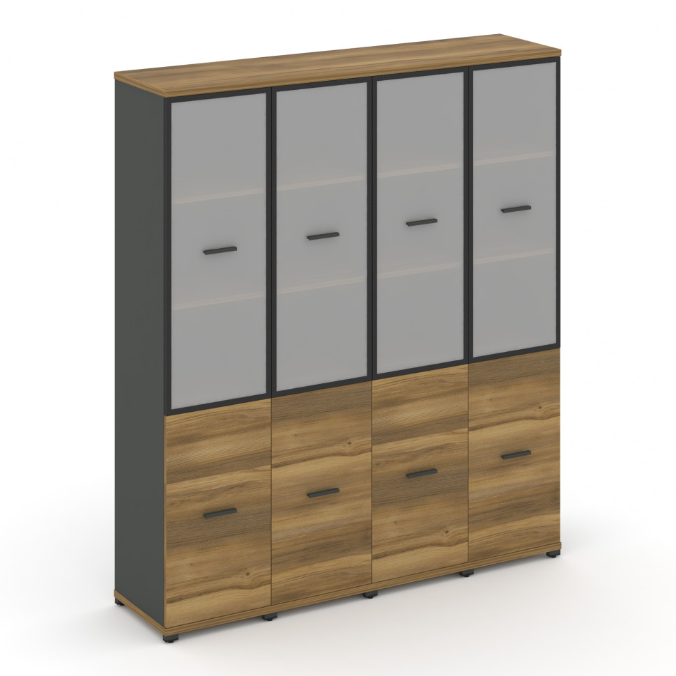 Concept Шкаф 4 узкие секции, 5 ниш CN.STU-542 RMB A Сандал Янтарный/Антрацит/Металл Антрацит/Сатин 1