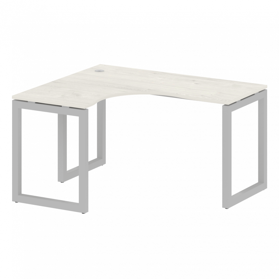 Metal System Quattro Стол криволинейный левый на О-образном м/к 50БО.СА-3 (L) Дуб Наварра/Металл Сер