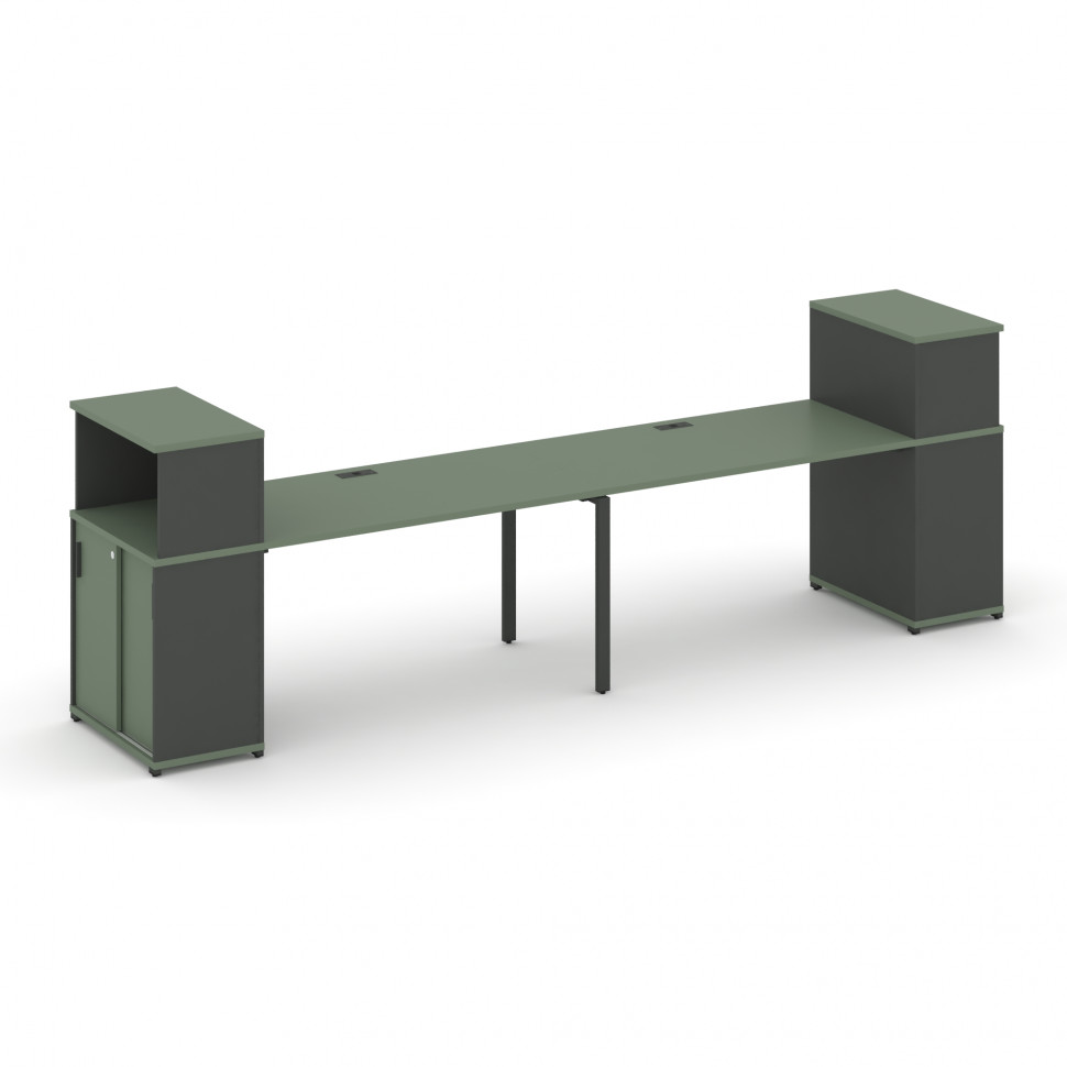 Concept Рабочая станция с опорными шкафом-купе с надставкой низ. CN.ORS-238 A Кобо/Антрацит/Металл А