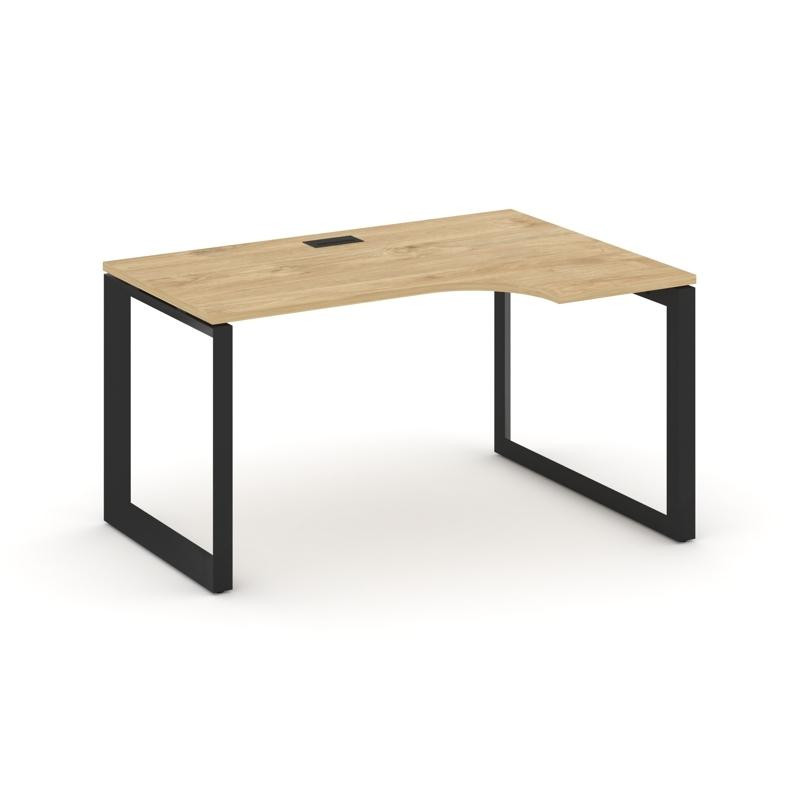 Style Project Стол рабочий эргономичный SN-59O.SPA-022(R) Тиквуд Светлый/Металл Черный/Черный Заглуш