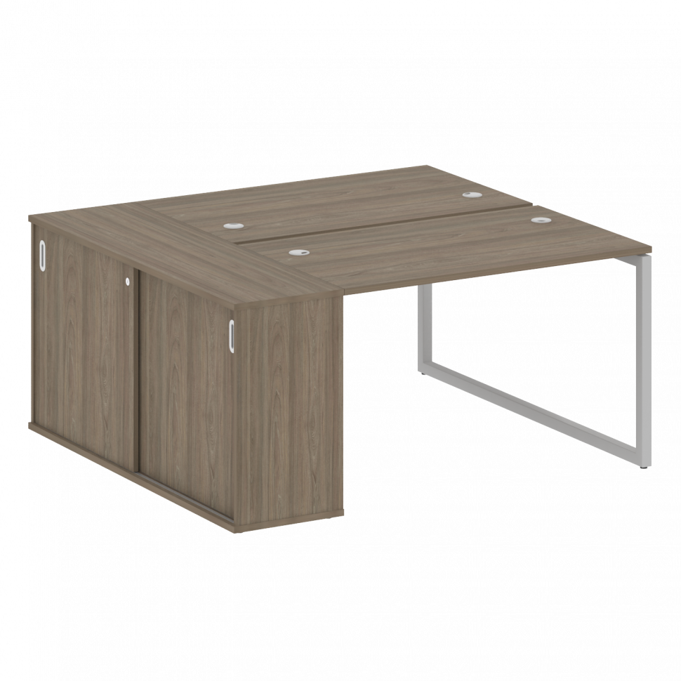 Metal System Quattro Рабочая станция с шкафом-купе на О-образном м/к 40БО.РС-СШК-1.2 Т Вяз Благородн