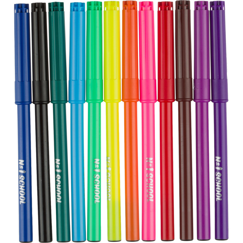 Фломастеры №1School Space time 12цв.,вентилир.,смыв., блист. упак