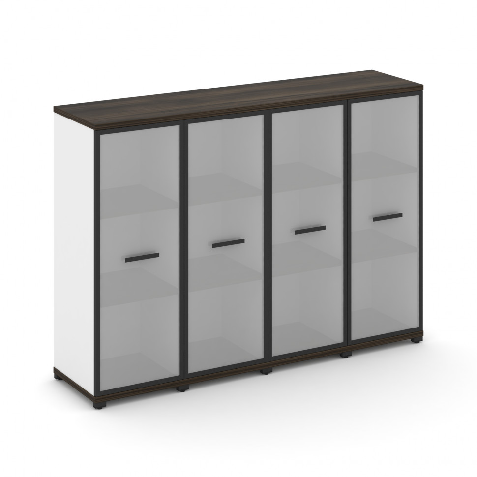 Concept Шкаф 4 узкие секции, 3 ниши CN.STU-346 RMB B Дуб Мали/Белый Бриллиант/Металл Черный/Сатин 16