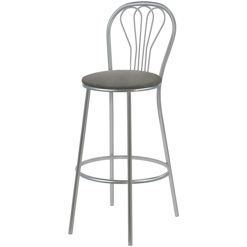 Стул барный 0MX_GL Ромашка эмаль серебро, к/з стандарт 291 св.-серый